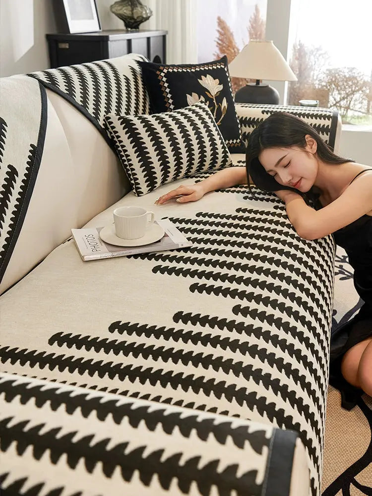 Scandinavian Chenille Non-Slip Sofa Cover - Julia M LifeStyles