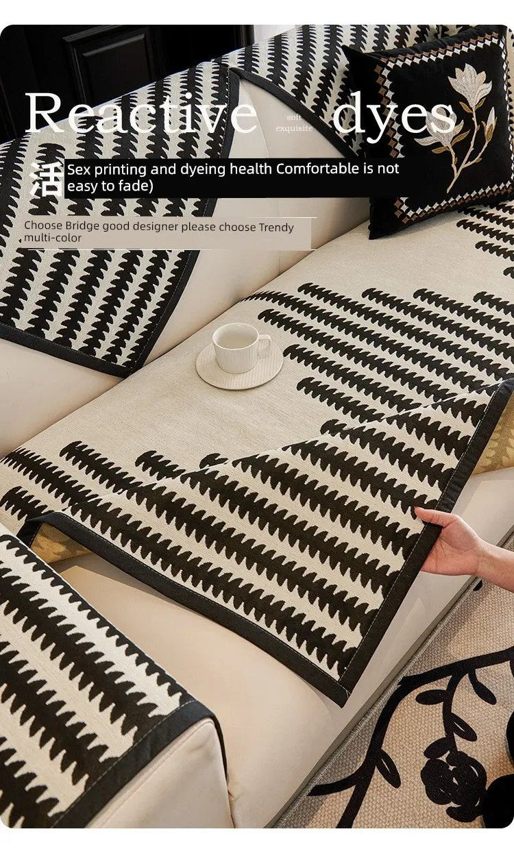 Scandinavian Chenille Non-Slip Sofa Cover Julia M Home & Kitchen