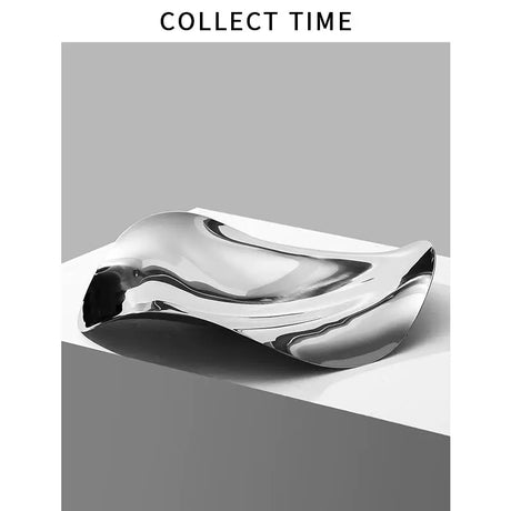 Scandinavian Stainless Steel Fruit Tray Modern Minimalist Fancy Shaped Silver Entrance Decoration Minimalist Tea Table Decoration - Julia M LifeStyles
