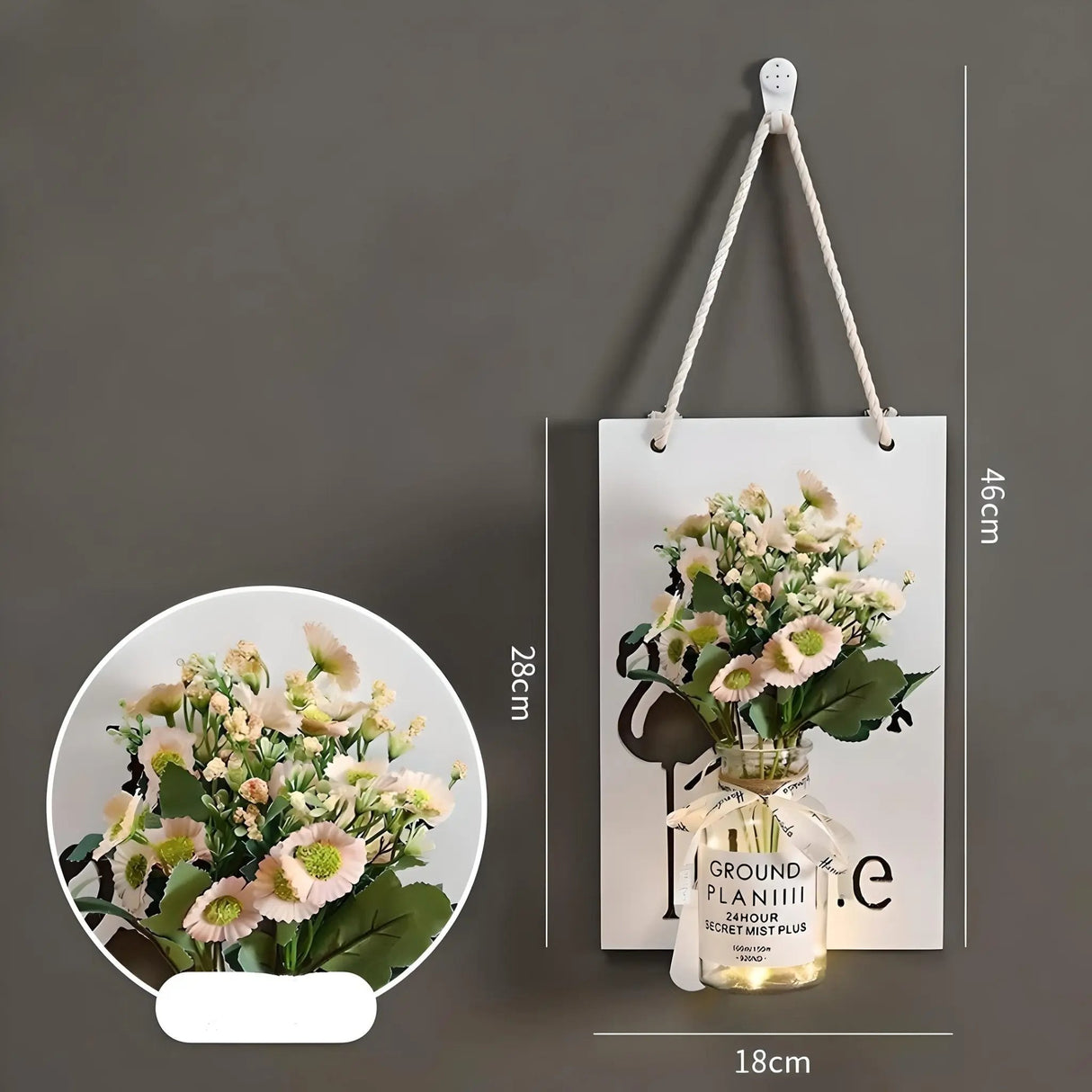 Scandinavian Style Hand-Painted Artificial Flower Wall Decor by Julia M - Julia M LifeStyles