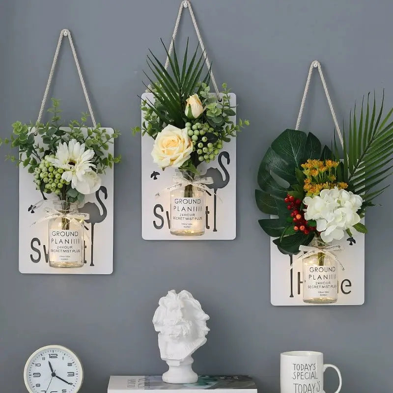 Scandinavian Style Hand-Painted Artificial Flower Wall Decor by Julia M - Julia M LifeStyles