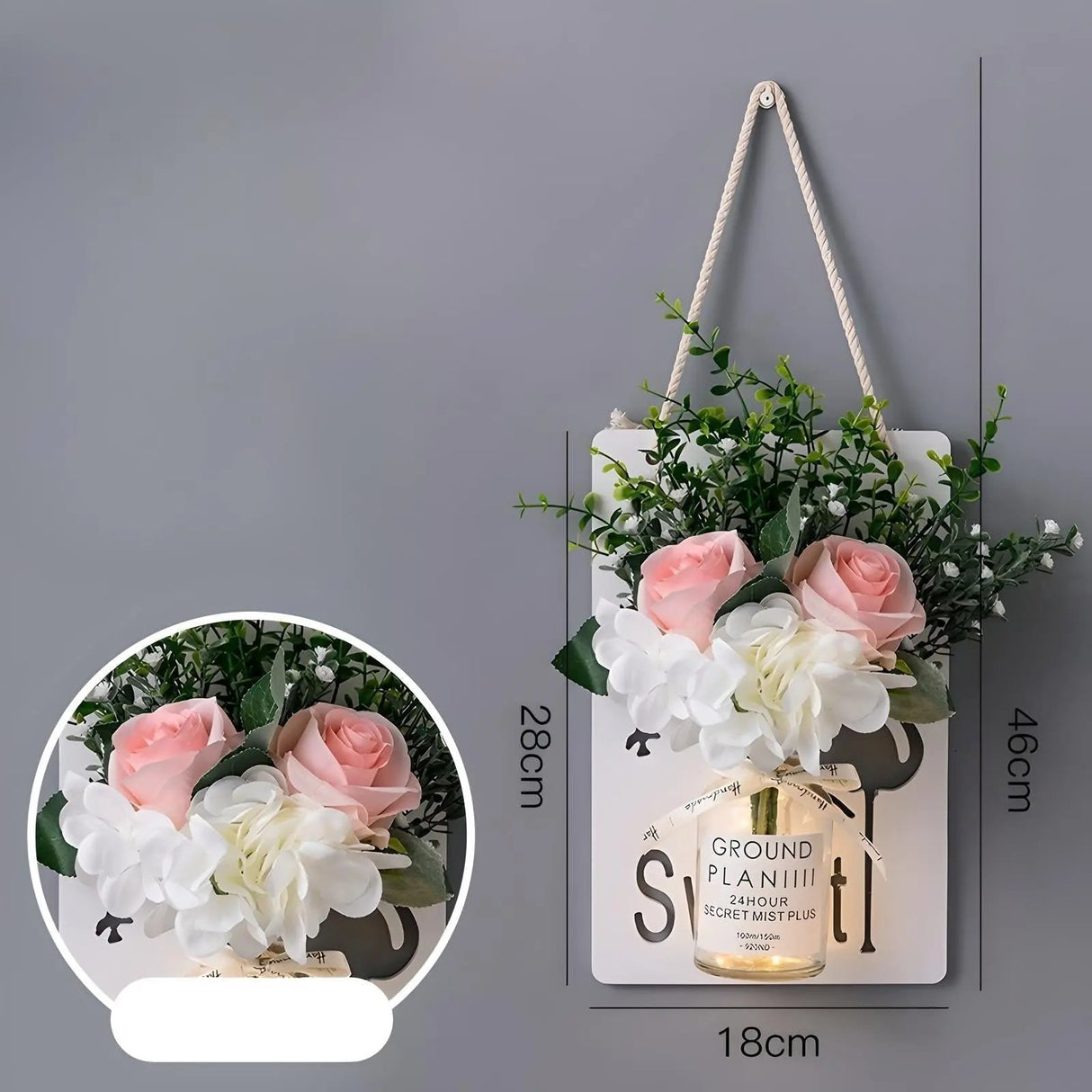 Scandinavian Style Hand - Painted Artificial Flower Wall Decor by Julia M - Julia M LifeStyles