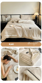 Plush Warm Winter Blanket A Grade Coral Fleece Flannel Soft Thick Bed Blankets for Sofa Single Double Couple Furry Bedspread Julia M LifeStyles