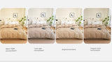 Product images under different light environments with text explaining color differences.