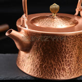 1.8L Copper Teapot Handmade Kung Fu Teapot Large Capacity Hot Water Kettle Stovetop Teapot For Camping Restaurant Home Picnic