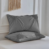 Three-dimensional Pleated Flowers Bedding Set Queen Simple Duvet Cover Set King Blanket Cover and Pillowcases Comforter Covers