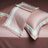 Premium 1400TC Egyptian Cotton Smooth Soft Bedding Set Chic White Grey Patchwork Duvet Cover Flat/Fitted Bed Sheet Pillowcases