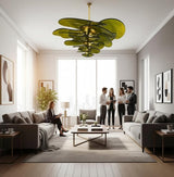 Verdant Cascade™ Sculptural Art Glass Chandelier – Luxury Statement Lighting for Grand Interiors