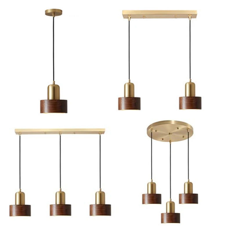 Modern Retro Walnut Wood Lamps