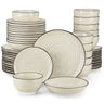 48 Piece Beige Hand-painted Ceramic Dinnerware Set