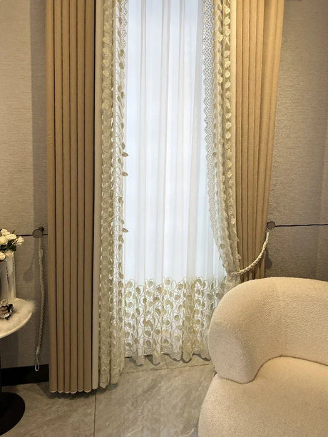 Chenille Embroidered Curtain Luxury Minimalist
