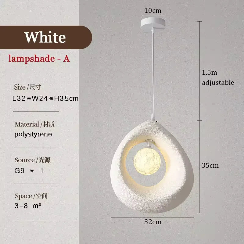 Pendant Lights Japanese Wabi Sabi Minimalist Bedroom Kitchen Island G9  LED Chandeliers Living Room Hanging Lamps