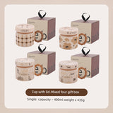 Hero Retro Ceramic Mug with Lid - Exquisite 300-400ml Coffee Cup