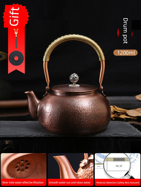Handmade Outdoor Stove for Making Tea Copper Pot