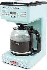 Nostalgia Retro Coffee Maker 12-Cup Programmable Vintage Coffee Machine, Red Julia M LifeStyles