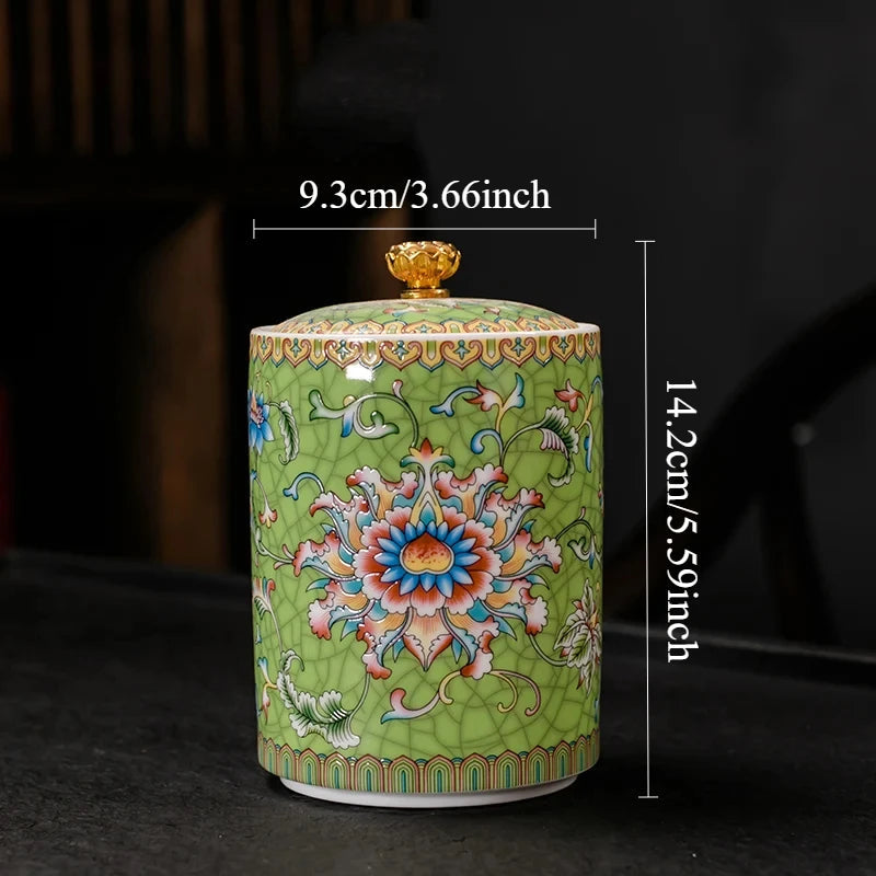 1PC Ceramic Storage Jar with Lid Coffee Table Tea Jar Living Room Candy Jar Household Kitchen Supplies Cereal Dispenser Julia M LifeStyles