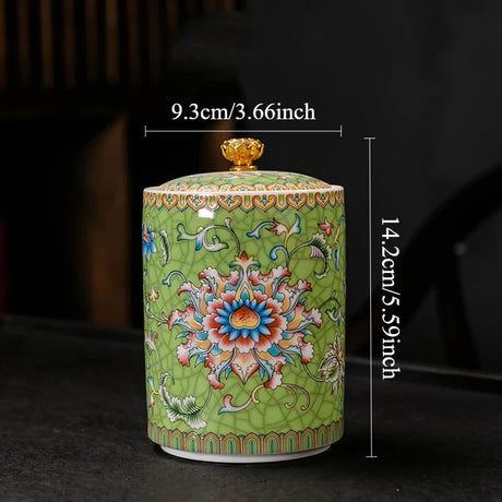 1PC Ceramic Storage Jar with Lid Coffee Table Tea Jar Living Room Candy Jar Household Kitchen Supplies Cereal Dispenser Julia M LifeStyles