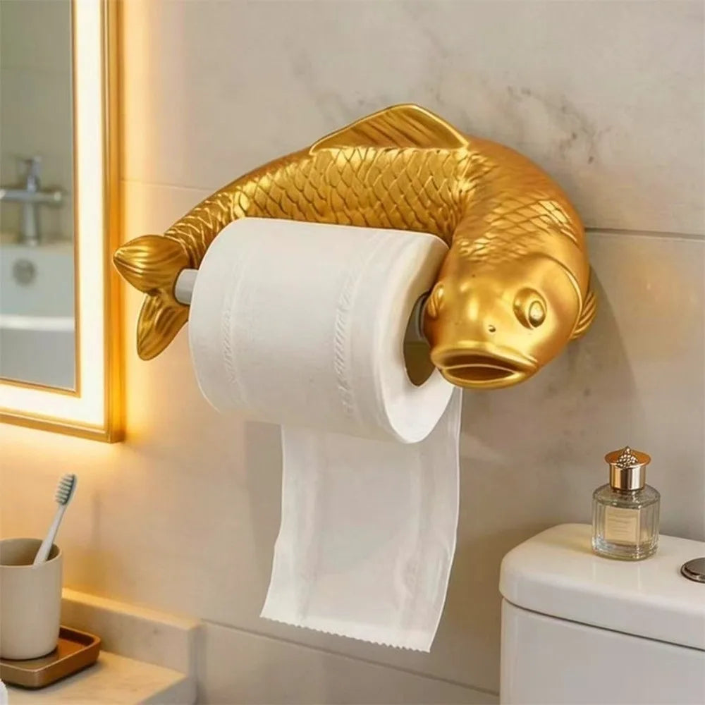 Golden Carp Vintage Toilet Paper Holder