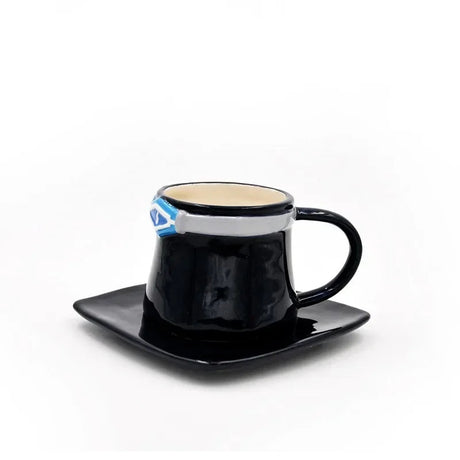 Anime Coffee Mug with Saucer Creative Luffy Ace Sabo Three Brothers Hat Shaped Ceramic Coffee Cup Child's Birthday Gift Cup Julia M LifeStyles