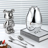 Rose Egg Stainless Steel Fork and Spoon Set with Storage Box