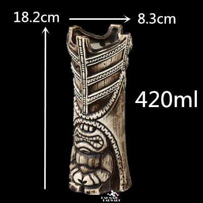 450ml Ceramic Tiki Cocktail Mug Creative Porcelain Beer Wine Mug Cup Bar Tool Julia M Home & Kitchen