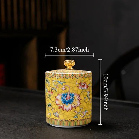 1PC Ceramic Storage Jar with Lid Coffee Table Tea Jar Living Room Candy Jar Household Kitchen Supplies Cereal Dispenser Julia M LifeStyles