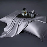 Luxury 100% Egyptian Cotton Reversible Duvet Cover Set in Silver & Purple
