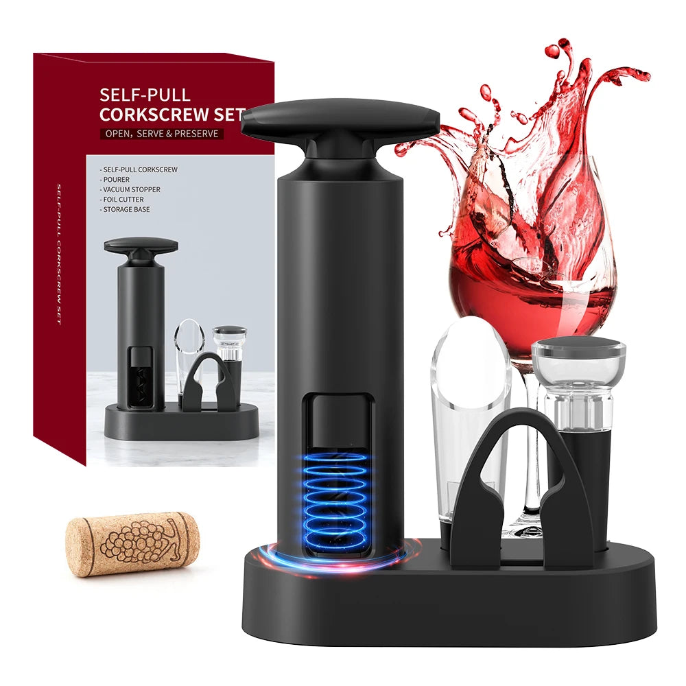 4-in-1 Luxury Electric Wine Opener Set with Stopper and Pourer Julia M Home & Kitchen