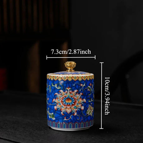 1PC Ceramic Storage Jar with Lid Coffee Table Tea Jar Living Room Candy Jar Household Kitchen Supplies Cereal Dispenser Julia M LifeStyles
