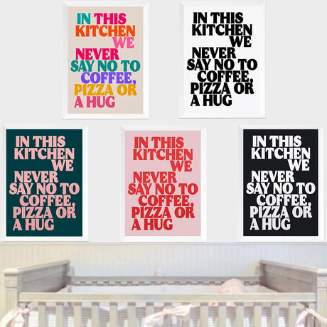 "Colourful Kitchen Quote Canvas Print"