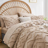 7 Pcs solid color tufted quilt set, microfiber soft and lightweight, durable and easy to wash bedding set , for all seasons Julia M LifeStyles