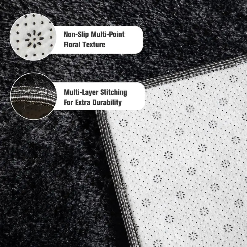 Solid Color Shaggy Rug - Fluffy and Soft Bedside Comfort - Julia M LifeStyles