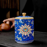 1PC Ceramic Storage Jar with Lid Coffee Table Tea Jar Living Room Candy Jar Household Kitchen Supplies Cereal Dispenser Julia M LifeStyles