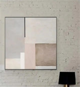 Custom Design White Beige 3D Textured Minimalist Handmade Wabi-Sabi Abstract Oil Painting for Home Hotel Office Wall Art Decor
