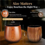 Charred Wooden Whiskey Glass Set with Stones & Tongs