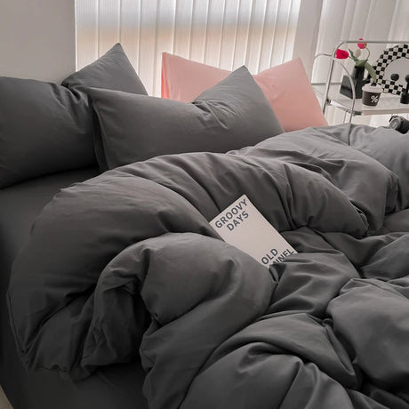 Cozy Soft Solid Color 3-Piece Bedding Set with Duvet Cover and Pillowcases Julia M LifeStyles