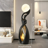 Artistic Lady Floor Lamp Moon Color Lighttapping Adjustable USB Charging Home Living Room TV Cabinet Sofa Side Floor Lamp