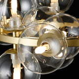 Modern Clear White Glass Bubble Pendant Lamp Round Chandelier Light Fixture for Living Dining Room Bedroom Kitchen Home Decor