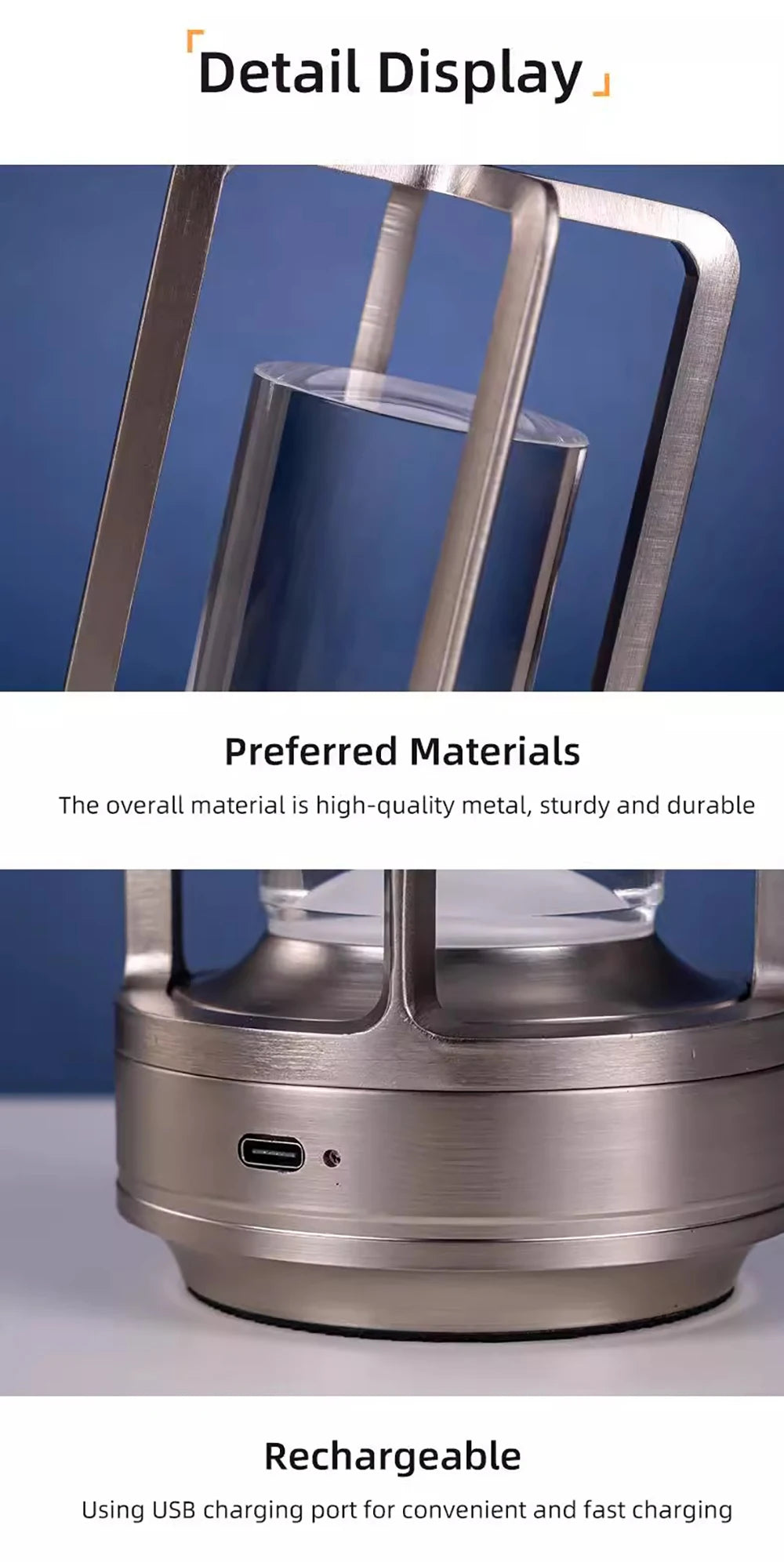 LED Table Lamp plastic bedroom bedside desk lamp rechargeable touch dimming desk lamp dining table decorative table lamp Julia M LifeStyles