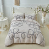 New Bow-knot Tufted Cut Flower Quilt Cover Set Queen Tufting Duvet Cover and Pillowcase Comfortable Skin-Friendly Blanket Covers