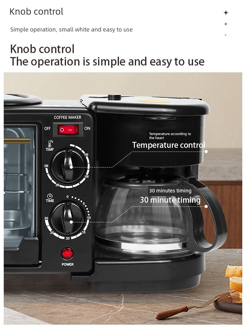 Breakfast Machine Multi-Functional For Home Bread Maker Three-in-One Electric Oven Sandwich Machine Toaster Cross-Border Overseas Same Style Julia M Home & Kitchen