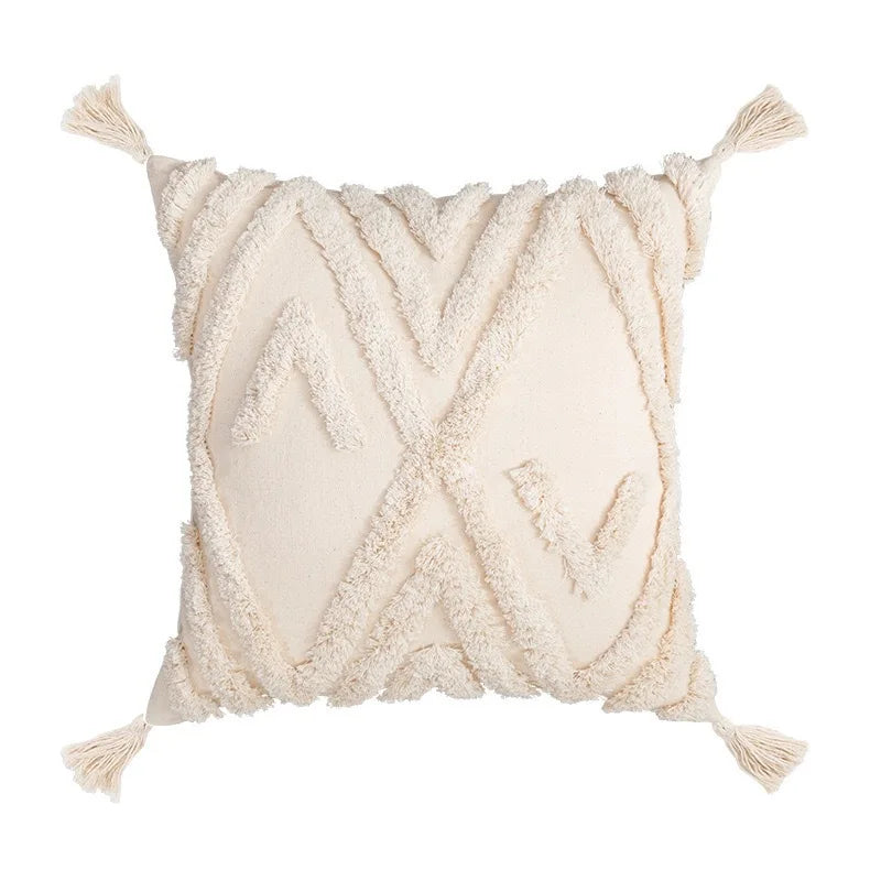 Bohemian Embroidered Tassel Pillow Case 45x45cm Julia M LifeStyles