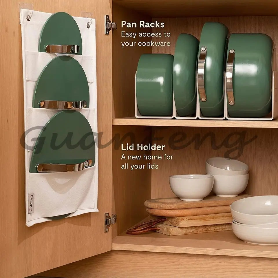 Nonstick Ceramic Cookware Set Pots Pans Lids and Kitchen Storage Non Toxic PTFE & PFOA Free Oven Safe Julia M Home & Kitchen