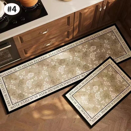 Vintage Printed Crystal Velvet Floor Mat Strip - Kitchen Rug & More