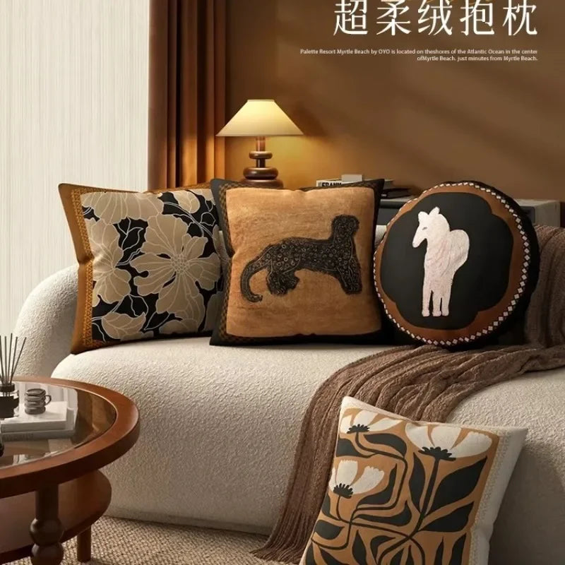 Nordic Vintage Series 45x45cm Pillows Case Living Room Sofa High-end Decoration Balcony Bay Window Office Seat Back Cushion