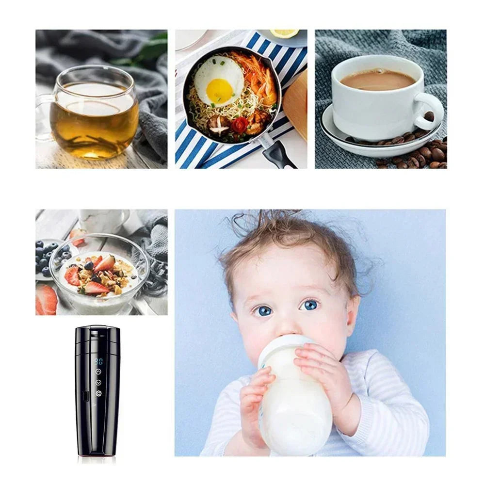 Smart Stainless Steel Car Heating Mug with Temperature Control - 400ML