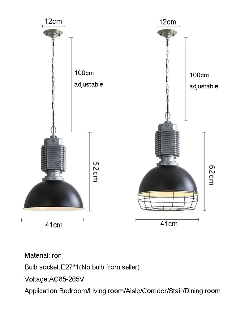 Medieval American industrial style cast aluminum chandelier Light restaurant bar shop Dining Room Lamp kitchen living room Light