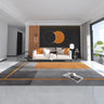 VIKAMA Orange Grey Large Living Room Carpet