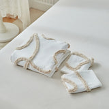 New Bow-knot Tufted Cut Flower Quilt Cover Set Queen Tufting Duvet Cover and Pillowcase Comfortable Skin-Friendly Blanket Covers