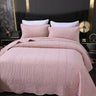 JULIA 3 Pieces Solid Color Embroidered Quilt Set